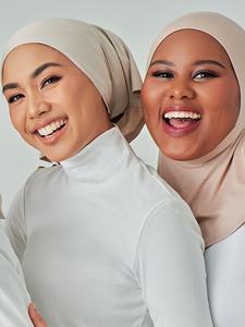 Hijab de Malaisie musulman Casquette intérieure pour cravate Casquette Undercaps Inner Hijab Caps <span class=keywords><strong>Najwa</strong></span> Bonnet Meringue - Product Image 3