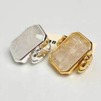 Meilleure vente français rétro géométrique carré Niche personnalité médiévale exagérée baroque strass bague index