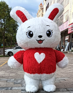 Disfraz de Mascota de <span class=keywords><strong>muñeca</strong></span> de conejo <span class=keywords><strong>inflable</strong></span> de dibujos animados Big Fat Bunny para puesta en escena ocasiones festivas disfraz de conejito <span class=keywords><strong>inflable</strong></span> - Product Image 1