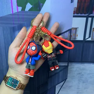 Супермощный брелок для ключей с капитаном Америка, Человек-паук, 3d-брелок с героями мультфильмов, Человек-паук, Мститель
