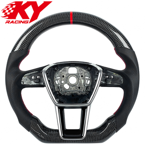 Accesorios Interiores para Automóviles, Volante Deportivo de Fibra de Carbono para Audi S6 A3 A4 A5 Q5 Q6 A6 RS6 RS5 RS4 B8 B9 S4 S5 TTRS - Product Image 1