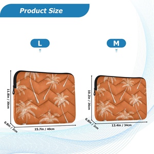 Wholesales Custom Orange Tropical Print <b>Computer</b> Messenger Laptop Accessories Grid Protective Case Laptop Sleeve - Product Image 6