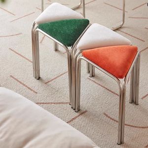 Chaise de salle à manger moderne en acier inoxydable à siège triangulaire, légère et facile à déplacer, mobilier de restaurant - Product Image 4