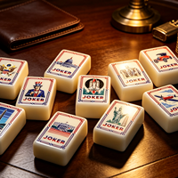 Jeu de Mahjong Américain Landmark National des États-Unis, Tuiles de Mahjong en Acrylique Ivoire Imprimées sur Mesure, Jeu de Table de Loisirs, Vente en Gros, Emballé en Boîte