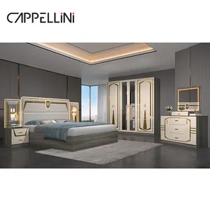 Conjunto Chambre A Coucher Complet Lit Moderne Cama King Size de madera Hogar Queen Juegos de dormitorio completo de lujo Muebles