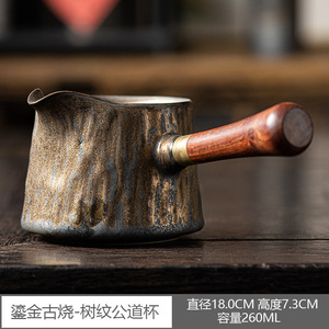 Tasse à thé japonaise style rétro en céramique avec poignée latérale dorée, grande carafe anti-brûlure, ustensiles de thé <span class=keywords><strong>Gong</strong></span> Dao Bei - Product Image 6