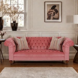 Canapé rectangulaire en tissu pour salon de style campagnard <span class=keywords><strong>français</strong></span>, style américain simple, rétro, en flanelle, avec boutons, design de créateur, trois places - Product Image 5
