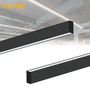 Dimmable Linear Hanging Lamp Rectangle Linkable Led Linear Lights Shape Pendant Light For Office Hotel