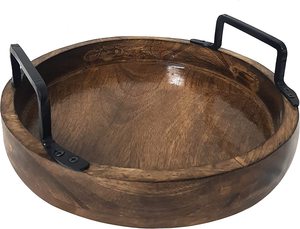 Bandeja de servicio de madera rústica personalizada de mejor calidad para el hogar Plato decorativo cocina Navidad comida ocasiones Almacenamiento de logotipo - Product Image 3
