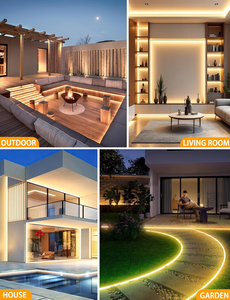แถบไฟ LED COB 110V 220V พร้อมปลั๊ก แถบไฟเชิงเส้นแบบยืดหยุ่นกันน้ำได้สว่างมาก ไม่มีจุดแสง สำหรับตกแต่งบ้าน - Product Image 6