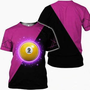 Camiseta de manga corta S.Q.F para hombre, con estampado 3D de transferencia térmica, rosa intenso/negro, diseño diagonal con anillo luminoso y líneas cruzadas, estilo vintage. - Product Image 1