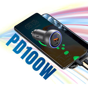 Encendedor de Cigarrillos Vertical con Pantalla LED, 2 Puertos Qc3.0 30w 100w, Cargador de Coche USB Tipo-C para Teléfono Móvil - Product Image 2