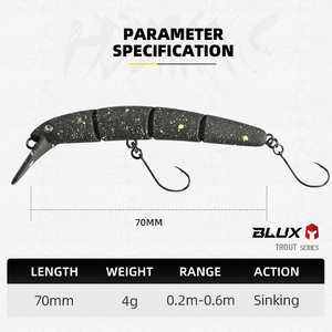 BLUX حوض سمك البلمة 70 + 4 جم إغراء صيد غرق كرنك متذبذب منطقة سمك السلمون المرقط تيار المياه العذبة معدات الطعم الاصطناعي - Product Image 2