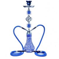 Cachimba de cristal árabe de lujo hecha a mano, con acabado de espejo, diseño de doble tubo, ecológica, tamaño personalizable, multicolor, ideal para regalo.