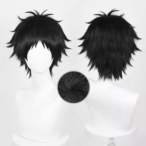 Venta al por mayor <span class=keywords><strong>Haikyuu</strong></span> <span class=keywords><strong>Cosplay</strong></span> 30cm corto negro Akaashi Keiji peluca sintética <span class=keywords><strong>Anime</strong></span> Halloween fiesta <span class=keywords><strong>Cosplay</strong></span> peluca - Product Image 1
