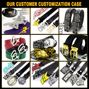 Ceinture en cuir pour homme <span class=keywords><strong>de</strong></span> style cowboy, avec boucle en plaque 3D <span class=keywords><strong>de</strong></span> logo <span class=keywords><strong>de</strong></span> créateur <span class=keywords><strong>de</strong></span> style gothique, ornée <span class=keywords><strong>de</strong></span> strass/perles incrustés à la main, rose/noir, personnalisable - Product Image 2