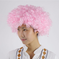 Perruques synthétiques afro pas chères vente en gros de perruque de clown de fête perruque de fans de football cheveux bouclés perruque de carnaval d'halloween perruques pour clown