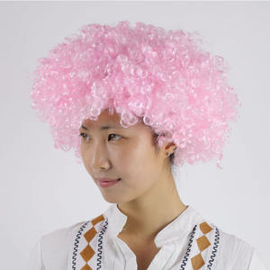 Pelucas sintéticas Afro baratas para fiestas, fanáticos del fútbol corto para pelo rizado, Halloween y Carnaval, venta al por mayor - Product Image 2
