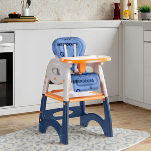 <span class=keywords><strong>Chaise</strong></span> d'enfant pliable 3-en-1 colorée, réglable en hauteur, en plastique sécurisé avec plateau, pour l'alimentation de bébé - Product Image 5
