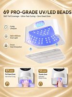 Lampu Kuku Gel UV LED 2-in-1 Pengering Kuku Cepat dengan Sensor Otomatis Cerdas dan Alas Cermin Magnetik untuk Manikur Pedikur