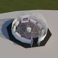 4m 6m 8m Aluminium Géodésique Igloo Dôme Tente Jardin Rond Polycarbonate Dôme Géodésique Serre pour Fête de Famille