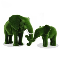 Grande sculpture d'éléphant artificielle d'extérieur de 180 cm, en mousse, statue animale en topiaire, écologique, pour Noël et mariages