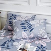 Parure de Lit Imprimé Floral Housse de Protection Matelas Respirante en Polyester