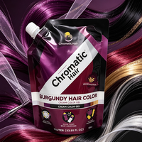 Pochette à bec verseur en aluminium brillant imprimée en couleur de 750 ml et 1 L pour shampoing capillaire chromatique avec poignée
