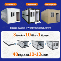Casa Contenedor Plegable de Acero Modular, Oficina Móvil Prefabricada, Dormitorio, Instalación Rápida en 10 Minutos, Directo de Fábrica, 20 Pies