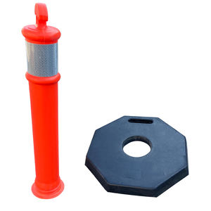 交通プラスチック警告フレキシブルデリニエーターポストパーキングサインフレキシブルガイドPEポスト、ラバーブラックベース - Product Image 4