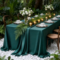 Nappe carrée en satin de luxe pour table de fête, restaurant, décoration de table, taille personnalisée, vente en gros, MOQ faible