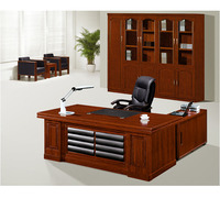 Bureau de direction modulaire en bois massif, en forme de L, avec plateau tournant, mobilier moderne pour PDG