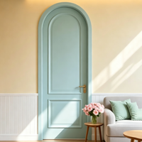 Porte intérieure en bois de design français, peinte en noir, avec arche supérieure intégrée, pour maisons