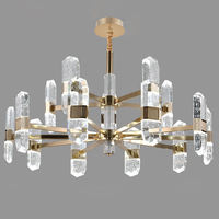 Lustre en cristal PM de luxe post-moderne pour hôtel, maison, villa, salon, éclairage de nuit, chambre simple et salle à manger