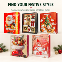 Sacs en papier cadeau de Noël personnalisés, sacs en papier cartonné blanc imprimés avec poignées pour cadeaux de fêtes, vêtements et emballages de détail