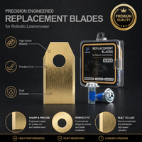 Lame de rechange pour tondeuse à gazon robotisée autopropulsée, revêtement titane, forme trapézoïdale, 4 bords de coupe, largeur de coupe 1,5 mm