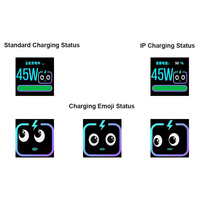 Chargeur rapide GaN 45W 65W avec écran numérique intelligent AI, adaptateur mural multi-ports universel, prise US EU UK