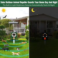 Répulsif à ultrasons solaire SAIJZEK hautement efficace en ABS pour le contrôle des nuisibles et des oiseaux