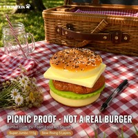 TONGXIN Squishy Géant Cheeseburger 5 couches 11 cm en Mousse PU Réaliste à Remontée Lente, Jouet Anti-stress à Presser, Vente en Gros