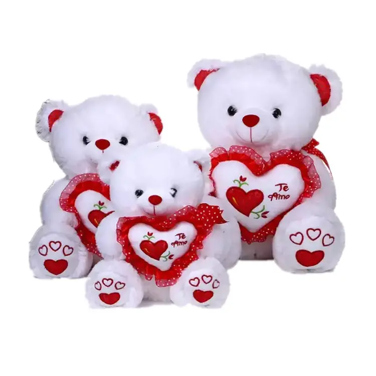 customized stuffed bear plush toys holding a heart TE AMO for Valentine's gifts