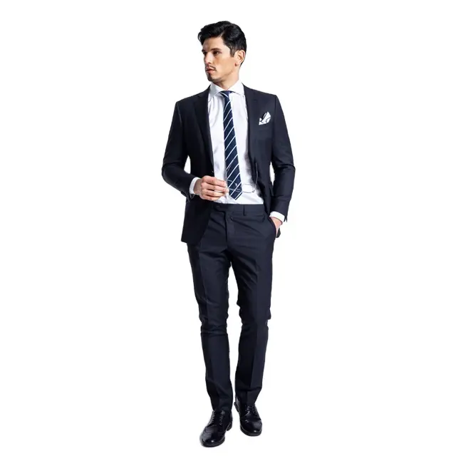 Custom Logo High Quality Classical Dress Business 100% Wool Suit Set for Men