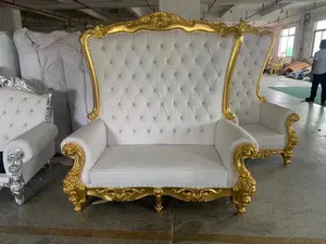 Double Seat High Back King Sofa Wedding Throne Chair For Sale