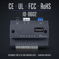 IO-0602 BACnet MSTP Modbus RTU RS485 6 entrées universelles 2 sorties numériques 24V AC DC 400-300K Ohms NTC 10K Thermistance CE UL FCC