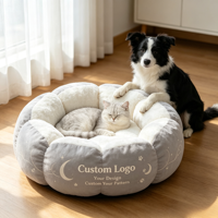 Cama para mascotas con protección lateral alta, diseño personalizado, ultra suave, agradable para la piel, base antideslizante, cojín para dormir para todas las estaciones.