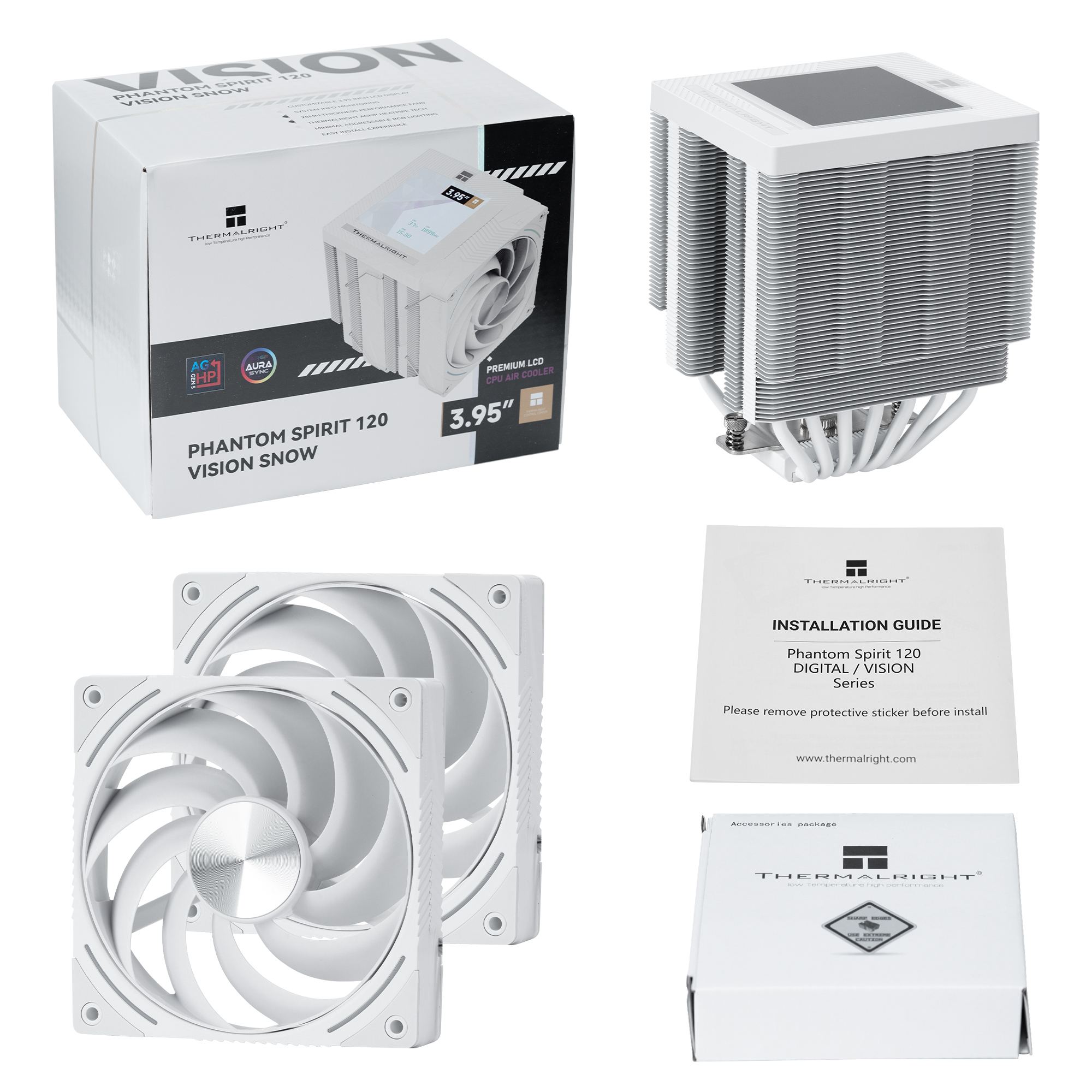 Thermalright Phantom Spirit 120 Vision EVO White air Cooler Para