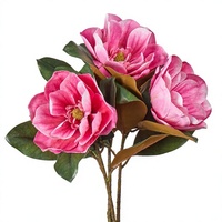 Branche de fleur de magnolia artificielle réaliste en tissu de soie pour arrangement floral, décoration de mariage, jardin, hôtel
