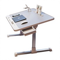 Table de chevet mobile pliable, réglable en hauteur, avec roulettes en métal, pour dortoir, lit superposé, étudiant, bureau à domicile, étude