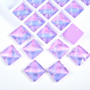 OLeeya Sew on Rhinestone Square Flatback Glass Crystals for Clothing Wedding Dresses Shoes Bags All Decoration DIY - Product Image 3