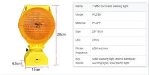 Luce di Segnalazione Solare per Barriere Stradali, Luce Lampeggiante Solare, Luce di Avvertimento <span class=keywords><strong>LED</strong></span> Solare - Product Image 6