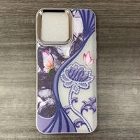 Coque de téléphone souple à motif floral pour Redmi 15C 4G 14C POCO F5, coque de téléphone en TPU avec cadre d'objectif électroplaqué pour Samsung A56 M55 M53 A17